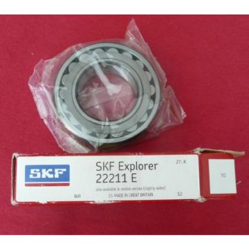SKF Explorer 22211E  SPHERICAL ROLLER BEARING, EAN 7316576652127, Free shipping