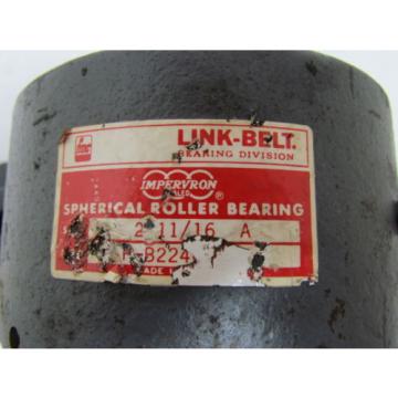 Link-Belt P-B22443 Pillow Block Spherical Roller Bearing 2-11/16&#034;Bore 2-Bolt