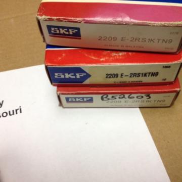 SKF Self-aligning ball bearings Poland Self-Aligning Ball Bearing, 2209 E-2RS1KTN9, 45mm ID, 85mm OD, New In Box