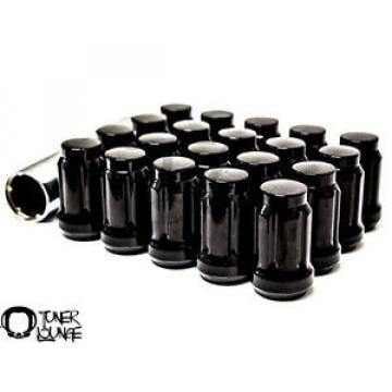 Z RACING TUNER SPLINE STEEL BLACK 20 PCS 12X1.25MM CLOSED ENDED LUG NUTS SET