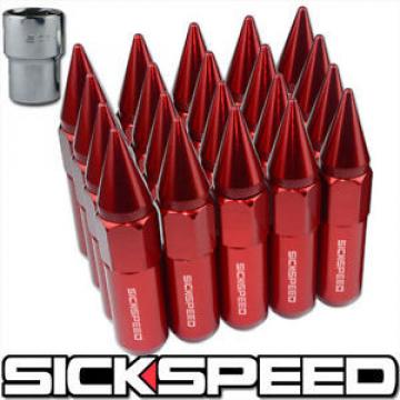 SICKSPEED 20 PC RED SPIKED EXTENDED 60MM LOCKING LUG NUTS WHEELS/RIM 14X1.5 L19