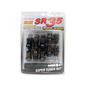 MUTEKI SR35 20PCS WHEELS TUNER LUG + LOCK NUTS (CLOSE END/12X1.5/BLACK)