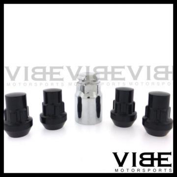 (4) 14X1.5 M14X1.5 BLACK EXT ACORN WHEEL LUG NUT LOCKS SET OF 4