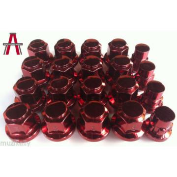 20PCS RED HEMI SRT8 LUG NUTS 14x1.5 C&#039;DAK ACORN LUGS &amp; LOCK COMBO ANTHONY KALI