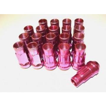 NNR PERFORMANCE EXTENDED OPEN ENDED STEEL LUG NUTS W/ LOCKS 12X1.25 PINK