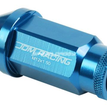 20X RACING RIM 50MM OPEN END ANODIZED WHEEL LUG NUT+ADAPTER KEY LIGHT BLUE