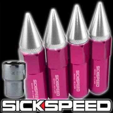 SICKSPEED 4 PC SPIKED 60MM LOCKING LUG NUTS WHEELS/RIMS 12X1.5 PINK/POLISH L20