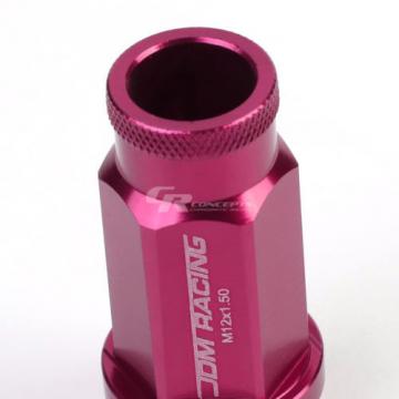 20X RACING RIM ACORN TUNER ALUMINUM WHEEL LOCK LUG NUTS + 1X ADAPTER KEY PINK