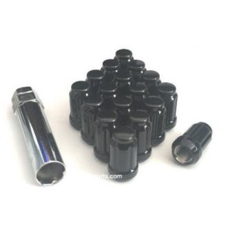 24 Premium Black 6 Spline Drive/Tuner Wheel/Lug Nuts (7/16&#034;-20) Wheel Locks New