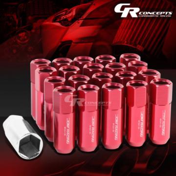 FOR CAMRY/CELICA/COROLLA 20X EXTENDED ACORN TUNER WHEEL LUG NUTS+LOCK+KEY RED