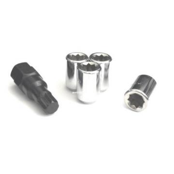 (4) 1/2 WHEEL LOCKS 8 POINT TUNER LUG NUTS 1/2-20 OPEN END MOST DODGE FORD JEEP