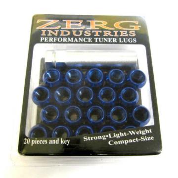 ZERG OPEN END SPLINE TUNER LOCK LUG NUTS Honda Acura 12X1.5 Blue