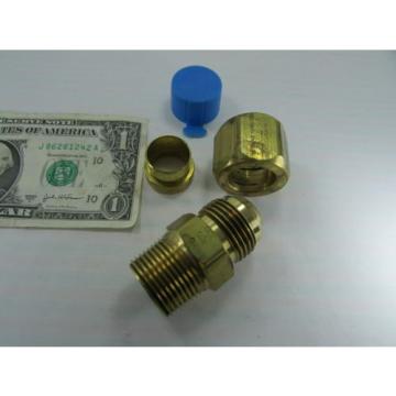 New Parker Brass Male Adapters, 3/4&#034; NPT x 3/4&#034; OD Tube Compression Sleeve Flare