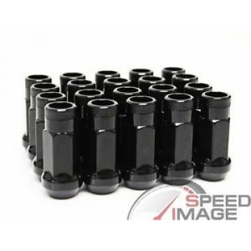 Z RACING BLACK 48MM STEEL OPEN EXTENDED LUG NUTS SET 12X1.25 TUNER 20 PCS SUBARU