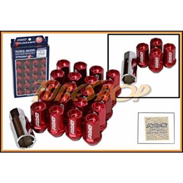 VOLK RACING RAYS STRAIGHT L42 DURA WHEELS LOCK LUG NUTS 12X1.5 1.5 RIM RED H