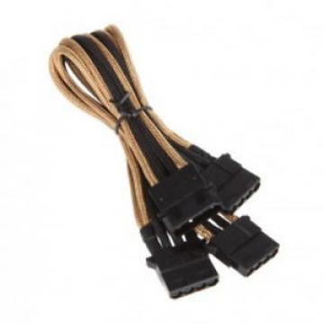 Cavo BitFenix Molex su 3x Molex Adapter 55 cm - sleeved gold/nero *CLCSHOP*