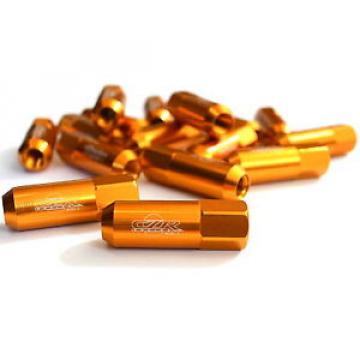 20PC CZRracing GOLD EXTENDED SLIM TUNER LUG NUTS LUGS WHEELS/RIMS M12/1.5MM