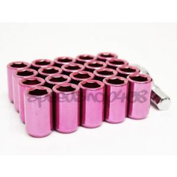 Z RACING PINK INNER HEX STEEL ROUNDED 20 PCS 12X1.5MM LUG NUTS LOCK KEY EK EG