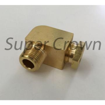 Elbow Pipe Brass Adapter Coupler Connector W/Ferrule Sleeve(M18*1.5 x PT3/8) Ф12