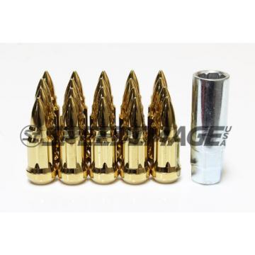 Z RACING BULLET GOLD STEEL LUG NUTS 12X1.5MM EXTENDED KEY TUNER CLOSED