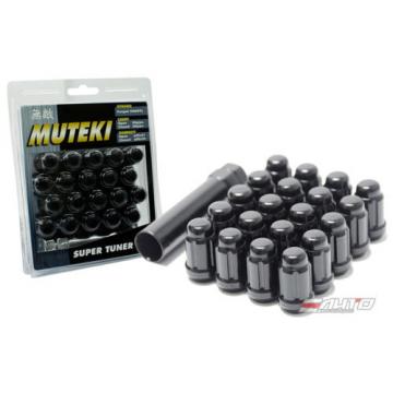 SPLINE 34mm MUTEKI WHEEL LOCK LUG NUT 12x1.5 M12 P1.5 BLACK CLOSE END e