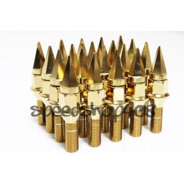 Z RACING 28mm Gold SPIKE LUG BOLTS 12X1.5MM FOR BMW 3-SERIES Cone Seat