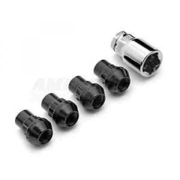 4 Black Tuner Lug Nut Wheel Locks 14x1.5mm Dodge Challenger Charger SRT8 RT SE