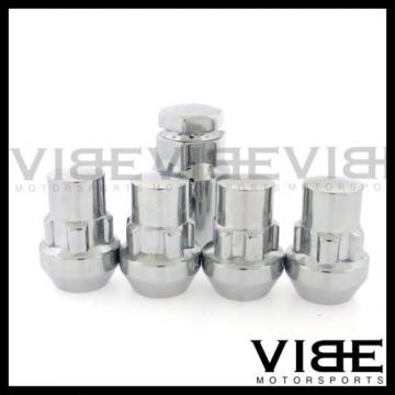 (4) 14X1.5 CHROME ACORN WHEEL LUG NUT LOCKS SET OF 4 WITH KEY