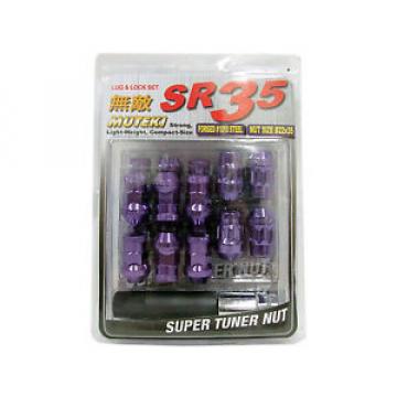 MUTEKI SR35 20PCS WHEELS TUNER LUG + LOCK NUTS (CLOSE END/12X1.5/PURPLE)