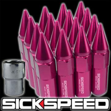 SICKSPEED 16 PC PINK SPIKED ALUMINUM 60MM LOCKING LUG NUTS WHEELS 12X1.25 L11