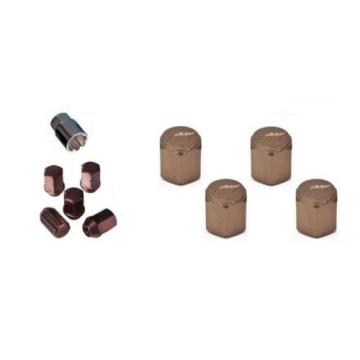 WORK Lug Lock nuts set for 5H 12x1.5 and 4pcs Air Valve caps Brown Value set