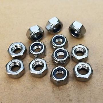 12 Pcs M6 x 1 Stainless Steel Nylon Lock Hex Nut Right Hand Thread