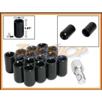 16 TUNER WHEEL LOCK LUG NUTS 8 POINT KEY 12X1.25 12 1.25 ACORN OPEN END BLACK N