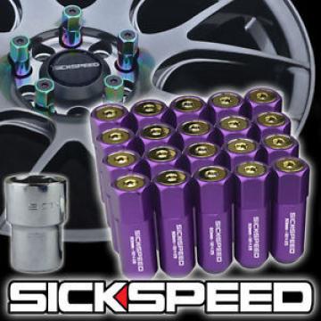 SICKSPEED 20 PC PURPLE/24K GOLD CAPPED 60MM LOCKING LUG NUTS WHEEL 12X1.25 L12