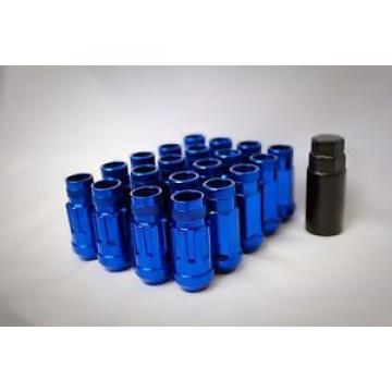 SYNERGY 12X1.5 20PC OPEN END STEEL EXTENDED LUG NUTS BLUE LOCK+KEY