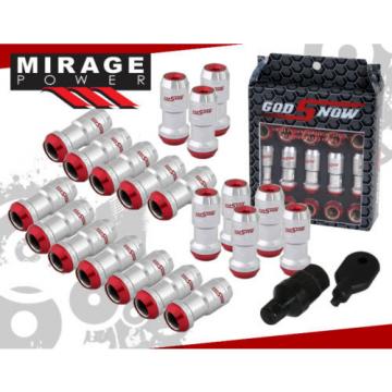 (20 PIECE) M12 x 1.5&#034; RACING FORMULA TUNER WHEEL LUG NUTS CHROME RED FOR DODGE