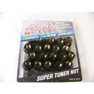 MUTEKI BLACK OPEN END 20PCS 12X1.5 WHEEL RIM SPLINE TUNER ACORN LOCK LUG NUTS