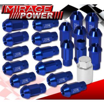 (20 PIECES) UNIVERSAL M12x1.25 ALUMINUM TUNER WHEEL LUG NUTS BLUE + LOCKING KEY