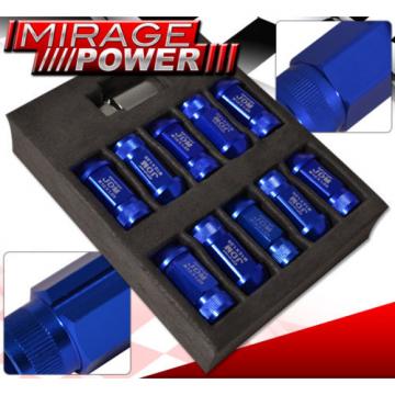 (20 PIECES) UNIVERSAL M12x1.25 ALUMINUM TUNER WHEEL LUG NUTS BLUE + LOCKING KEY