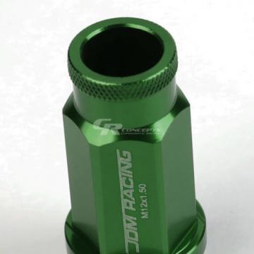 20X RACING RIM ACORN TUNER ALUMINUM WHEEL LOCK LUG NUTS + 1X ADAPTER KEY GREEN