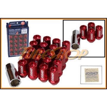 VOLK RACING RAYS STRAIGHT L42 DURA WHEELS LOCK LUG NUTS 12X1.5 1.5 RIM RED T