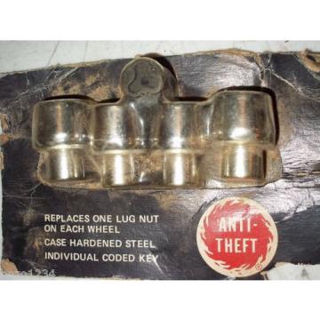 NEW SET OF ANTI THEFT LUG NUT WHEEL LOCK SET HARDENED STEEL IND CODED KEY