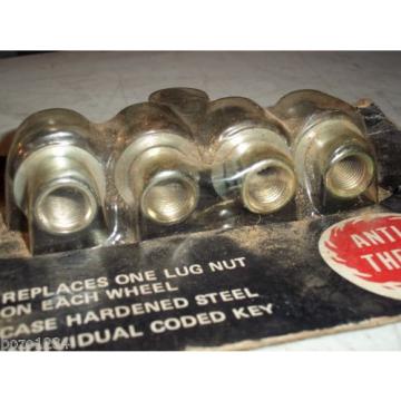 NEW SET OF ANTI THEFT LUG NUT WHEEL LOCK SET HARDENED STEEL IND CODED KEY