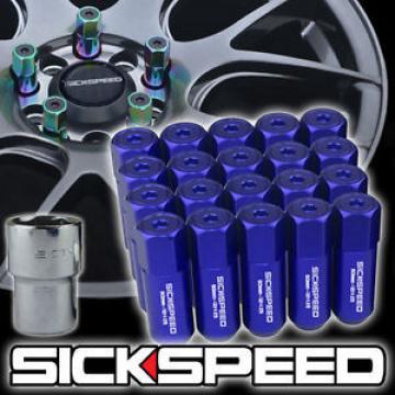 SICKSPEED 20 PC BLUE CAPPED ALUMINUM 60MM LOCKING LUG NUTS WHEELS 12X1.25 L12