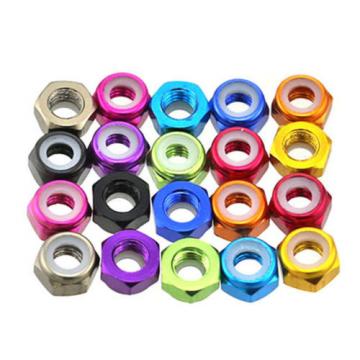 M5 Aluminum Alloy Nylon Lock Nut Multi-Color QTY 10