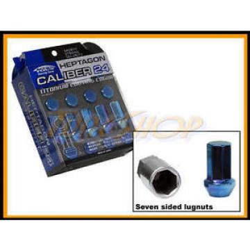 KICS CALIBER 24 TI-BLUE LOCK LUG NUTS 12X1.25 1.25 ACORN WHEELS RIMS CLOSE N