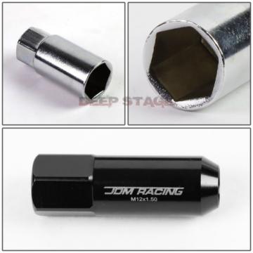 FOR CAMRY/COROLLA 20 PCS M12 X 1.5 ALUMINUM 60MM LUG NUT+ADAPTER KEY BLACK