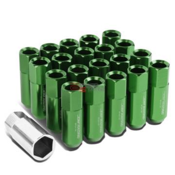 GREEN 60MM M12 X 1.5 ALUMINUM WHEEL RIM LOCK ACORN TUNER LUG NUT+ADAPTER KEY