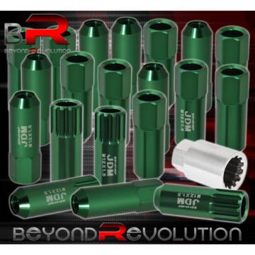 FOR CHRYSLER 12x1.5MM LOCK LUG NUTS OPEN END EXTEND ALUMINUM 20 PIECE SET GREEN