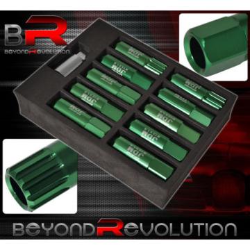 FOR CHRYSLER 12x1.5MM LOCK LUG NUTS OPEN END EXTEND ALUMINUM 20 PIECE SET GREEN